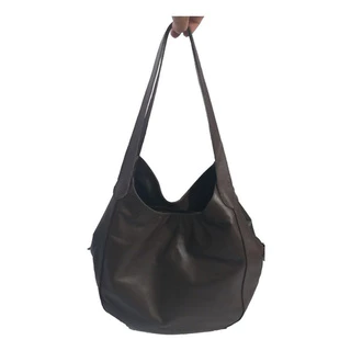 Bolsa Couro Legítimo Com 3 Repartições Design Elegante