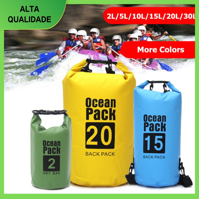 Bolsa Saco Estanque Impermeável Waterproof Bag Prova D'agua Dry Bag Oferta 2L 5L 10L 15L 20L 30L