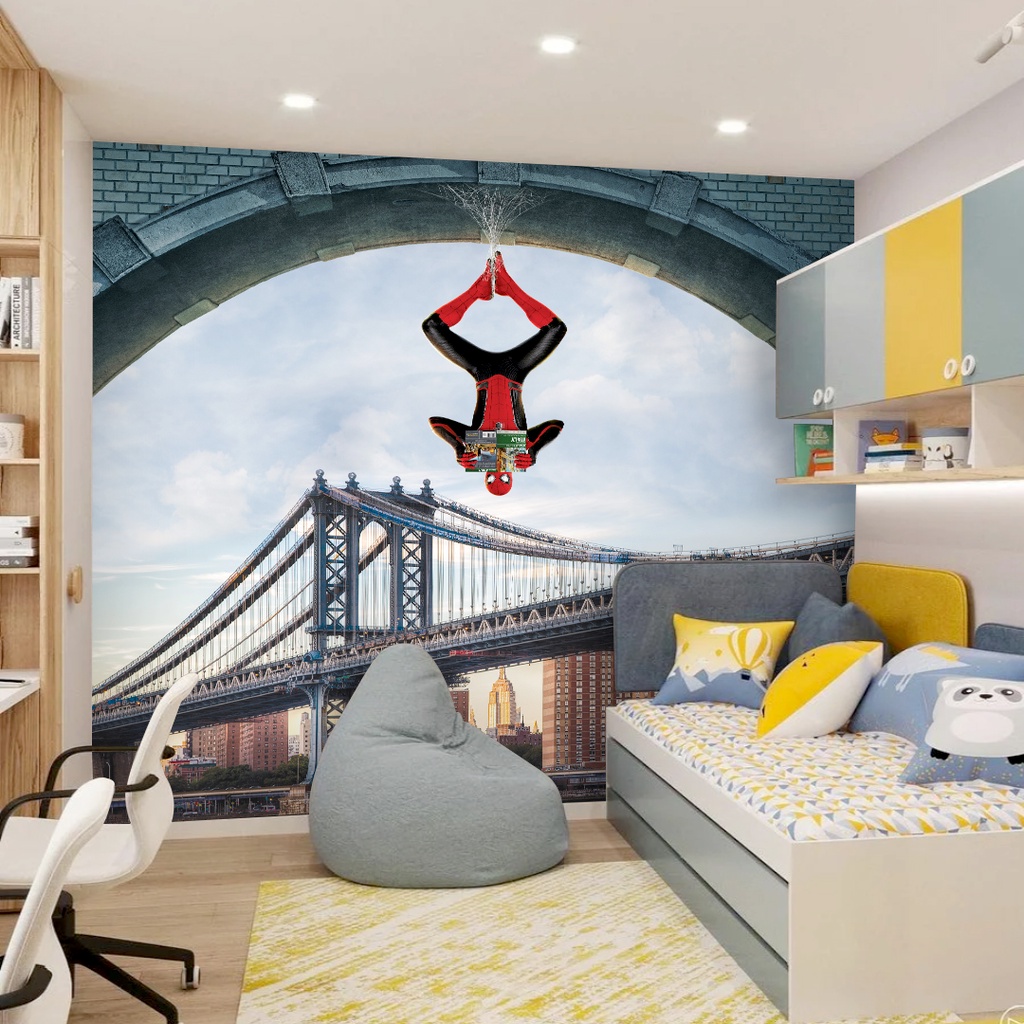 Papel de Parede Homem Aranha Quarto Infantil e Sala Super Heróis m²