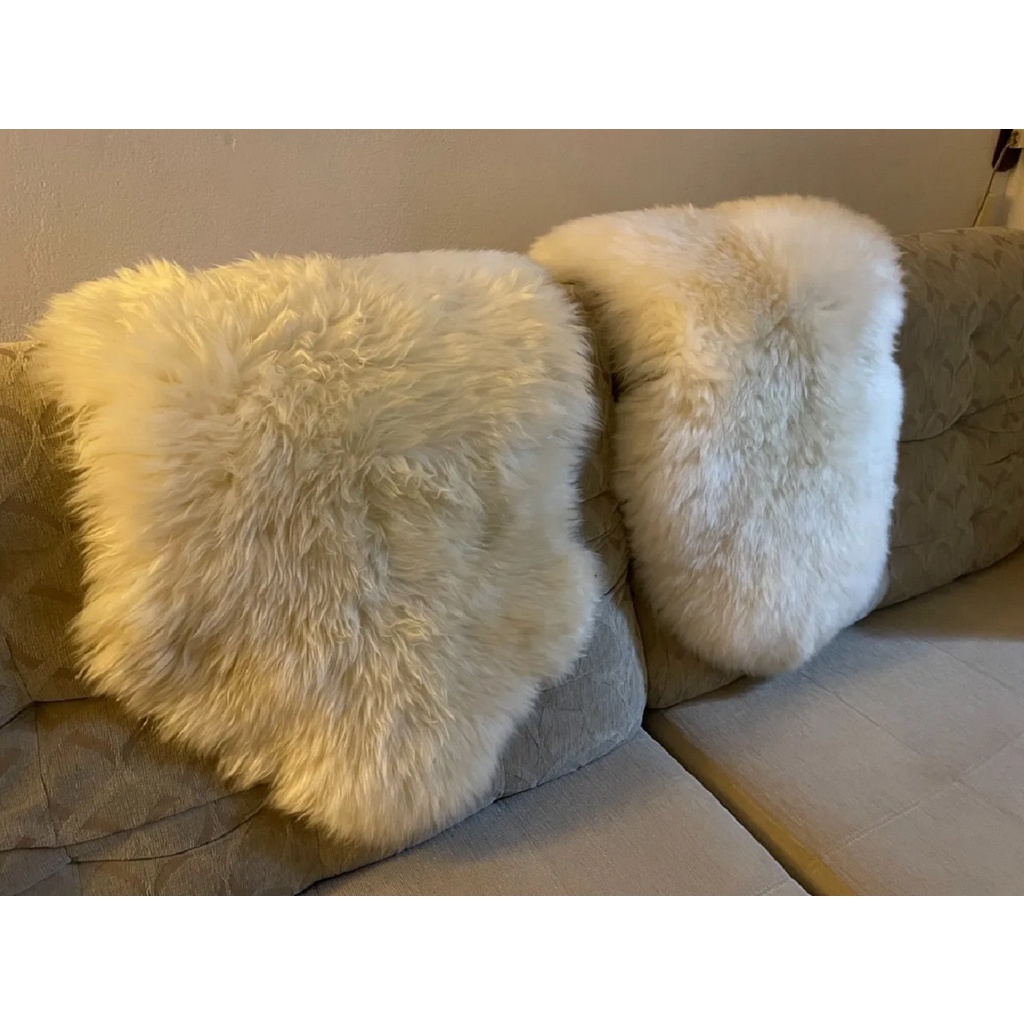 Pelego Natural de Ovelha Branco Lã Alta P