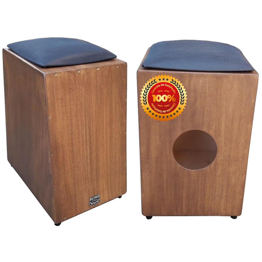 Cajón Acústico Profissional Madeira Escurecida Mahogany BUMP! O