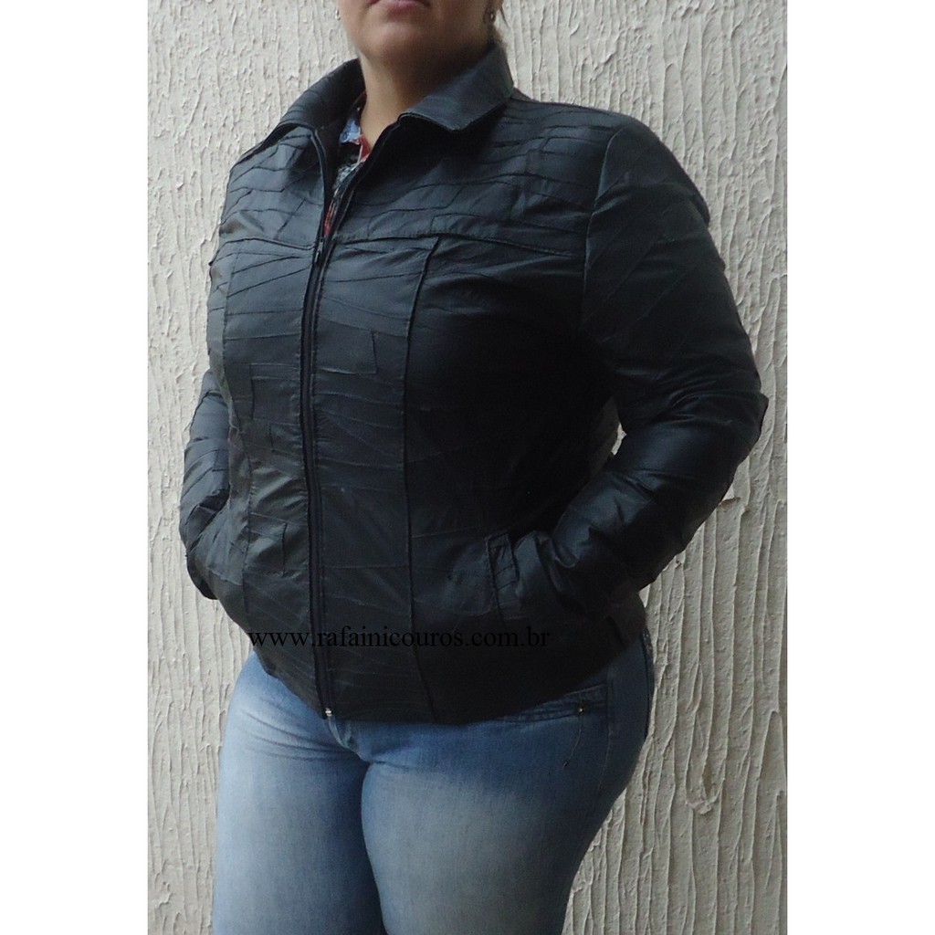 Jaqueta couro feminina plus 2024 size