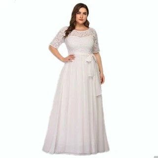 Vestido Branco Casamento Noiva 55 Longo Festa Renda Plus Size Civil