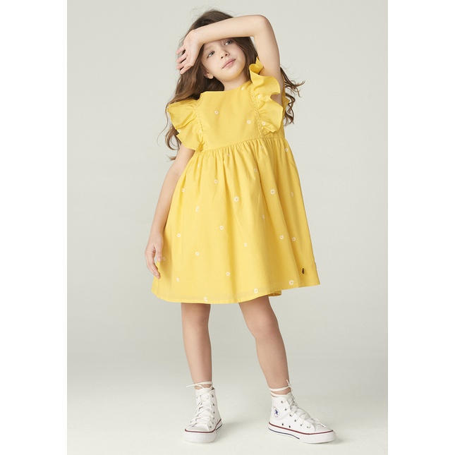 Vestido amarelo sale menina