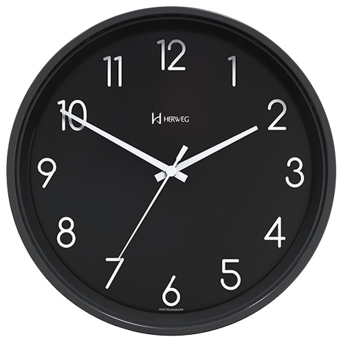 Relógio Parede preto redondo moderno herweg lancamento Original