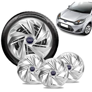 Jogo 4 Calota Esportiva Aro 14 Nitro Prata Ford Fiesta Ka Focus