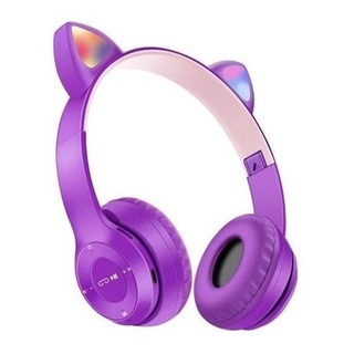 Fone Orelha de Gato Gatinho Cat 5.0 Bluetooth Ear Com Led Rgb Headphone  Original E11