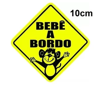 Adesivo Bebê A Bordo 10cm Macaquinho Macaco Feliz Neném Modelos Valor Unitário Externo