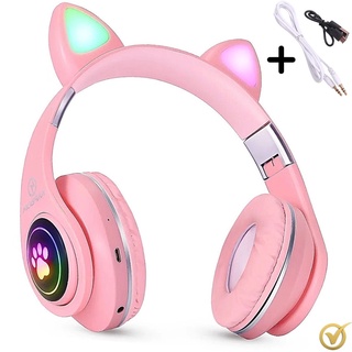 Fone Orelha de Gato Gatinho Cat 5.0 Bluetooth Ear Com Led Rgb Headphone  Original E11