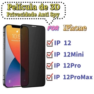 Película Vidro 3d Privacidade Anti Spy IPhone 12 Pro Max Mini
