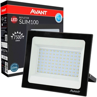 Refletor Led 100w Bivolt Holofote Branco Frio 6500K - Avant