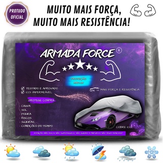 Capa Cobrir Carro Automotiva Armada Force Forrada Impermeável 100% Protege Sol Chuva Poeira Hatch Sedan e Suv Anti-UV