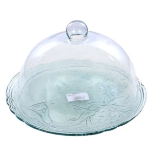 Boleira De Vidro Lirio Com Base E Tampa Vitazza