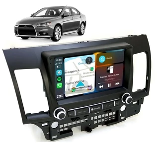 Central Multimídia Android MItsubishi Lancer 2012 á 2019 com Espelhamento Apple Carplay e Android Auto