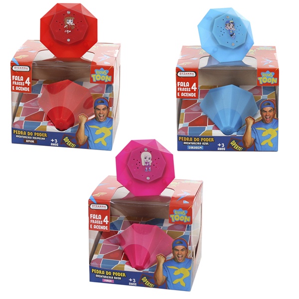 Joia Do Poder Luccas Neto Pedra Do Poder Musical 4 Frases Os Aventureiros Azul Vermelho Rosa Amarelo - Original Dyzanna