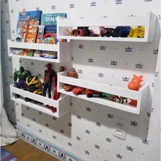 4 Prateleira 50x10 decoração Nicho Livros Infantil Branco