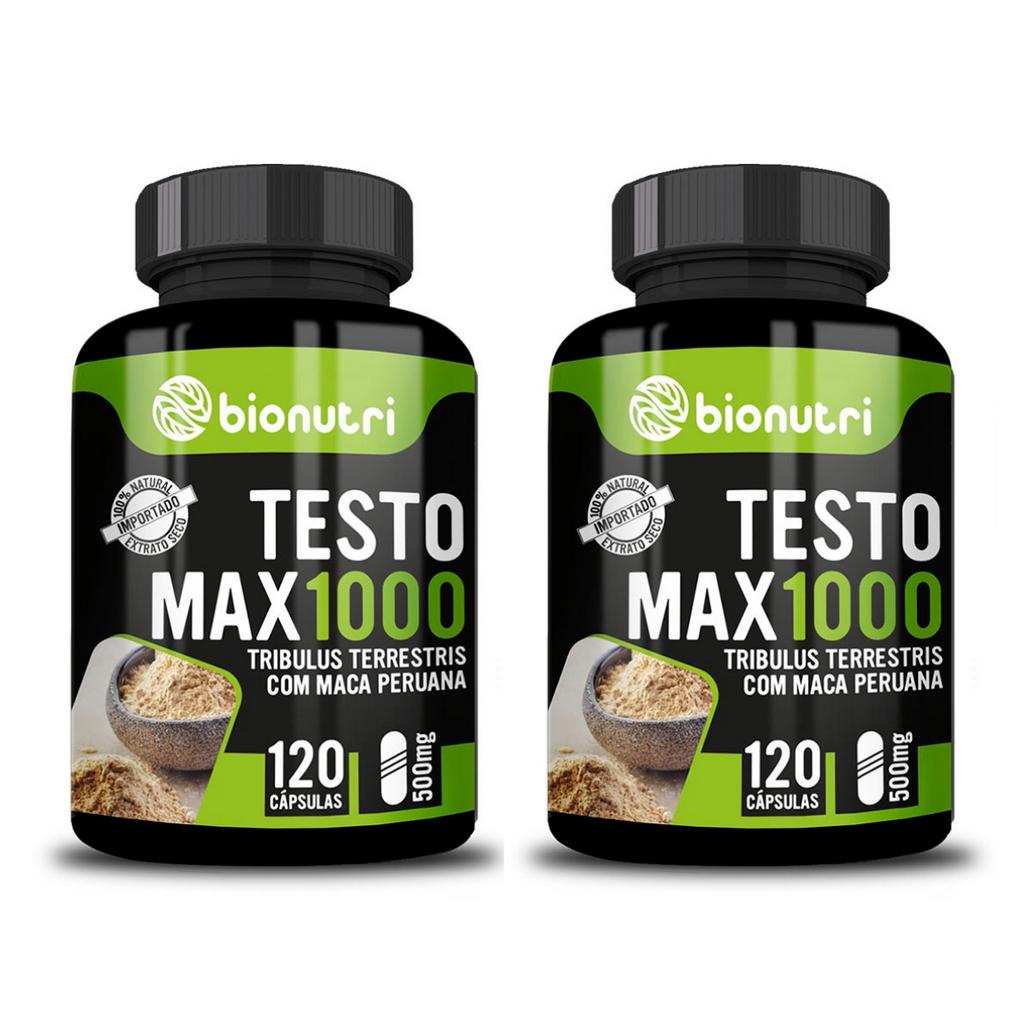 Kit 2x Testomax 1000 com Maca Peruana 120 Cápsulas 500mg | Shopee Brasil