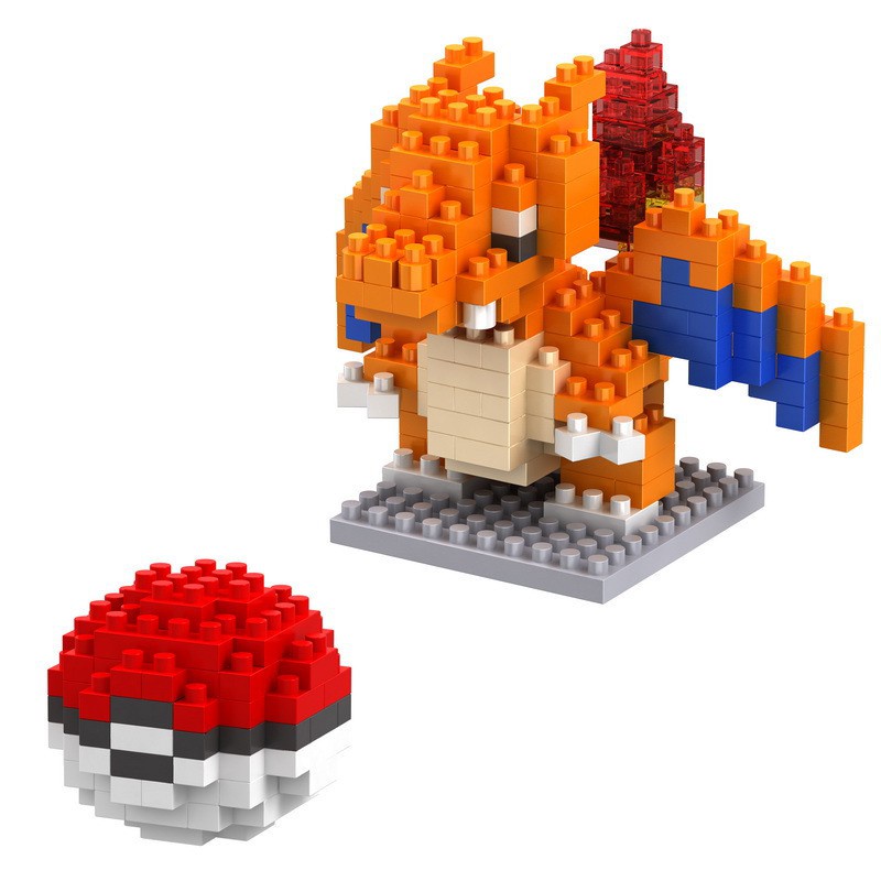 Pokémon Compatível LEGO Pequenas Partículas Pikachu e Blastoise