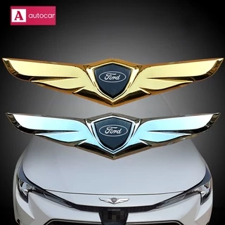 Para Ford Carro Capô Frontal Ornamentos Metal Decoração Logotipo Asas De Anjo Adesivos Servem Corrida Fiesta Ranger Focus Explorer Raptor Borda Mustang Acessórios