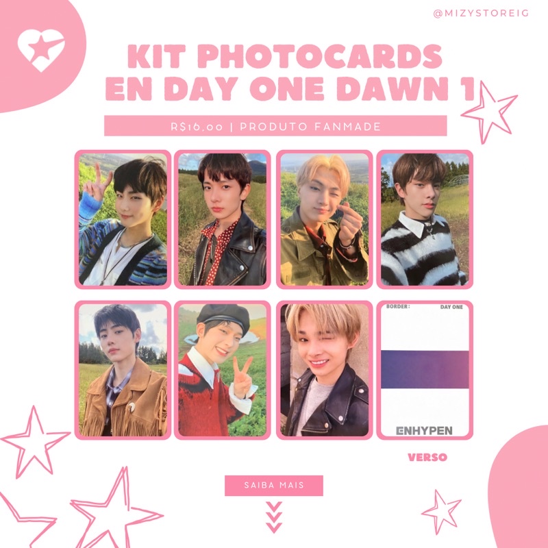 Kit photocards Enhypen Border: day one dawn 2 Kpop | Shopee Brasil