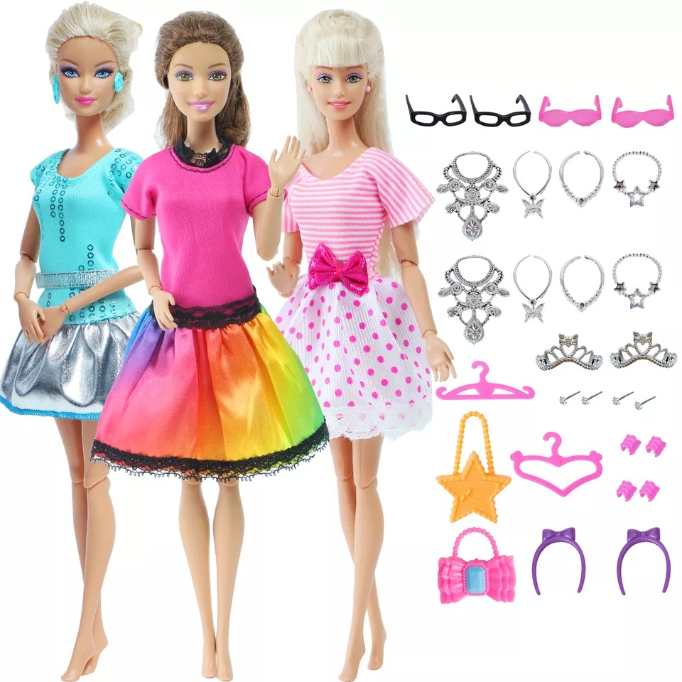 Roupa para barbie (vestido com bolsa e sapato)