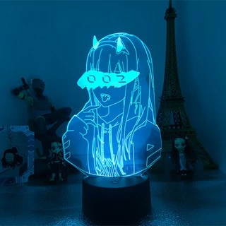 Anime Darling in the Franxx Zero Two 002 Figure Lâmpada Led Noturna Jagermeister