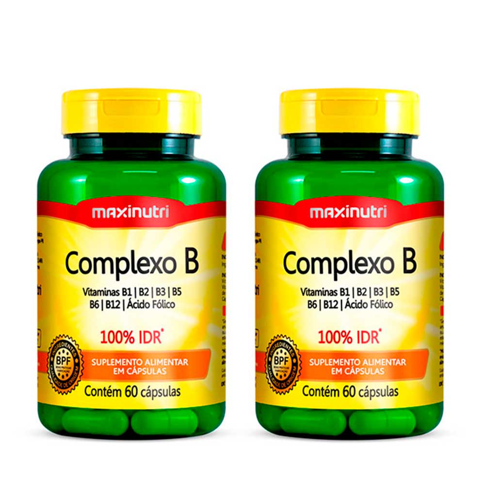 Kit 02 Complexo B 100% IDR Com 60 Capsulas Maxinutri | Shopee Brasil