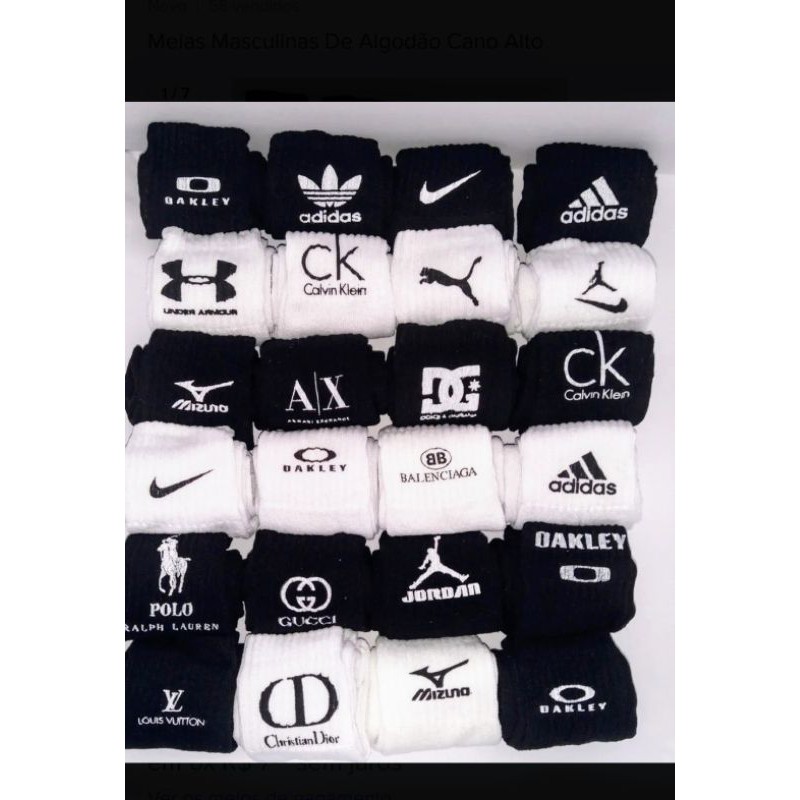 MEIAS CANO ALTO KIT COM 10 PARES