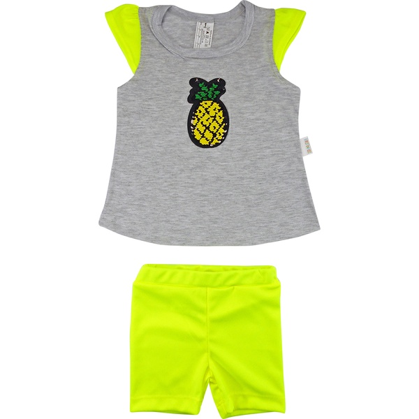 Roupa Bebê Menina Conjunto Verão 2 Peças Neon Regata