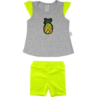Roupa Bebê Menina Conjunto Verão 2 Peças Neon Regata