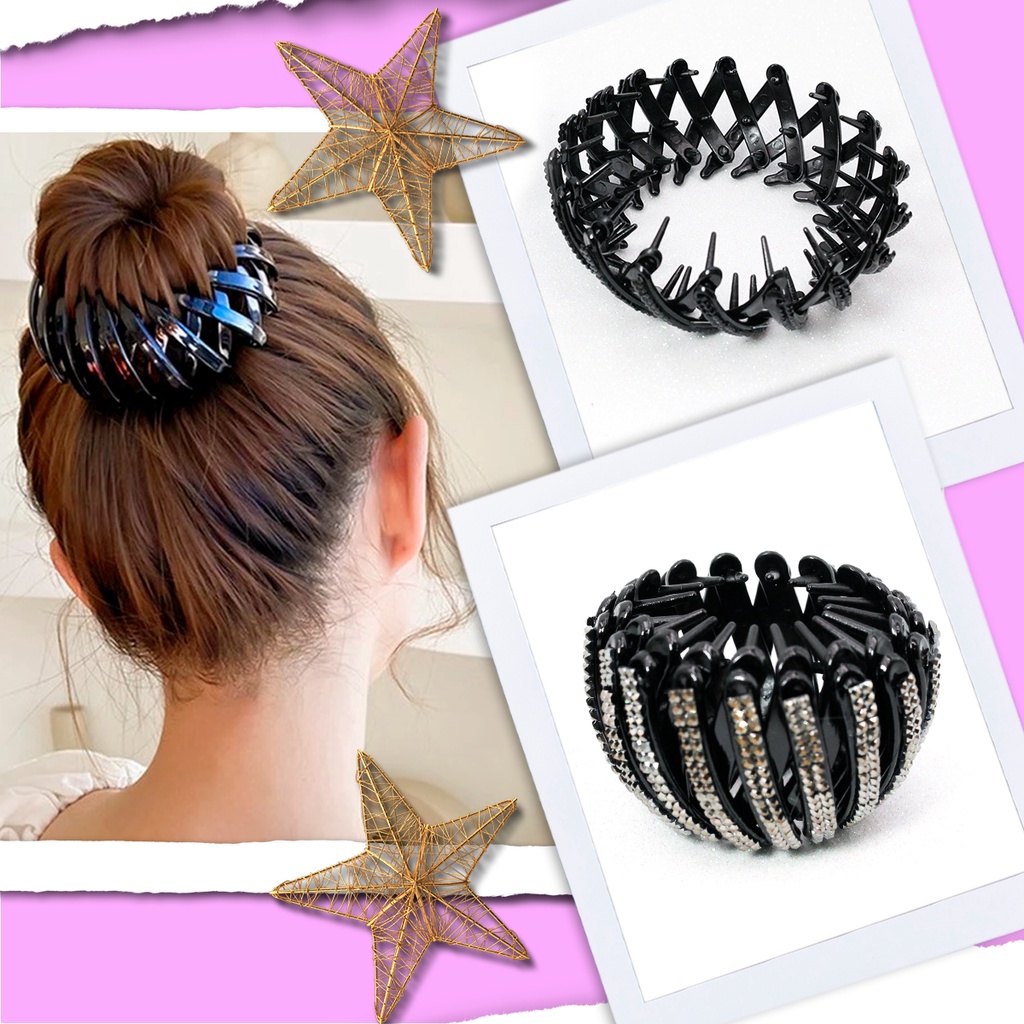 Moda Feminina Bun Clipe De Veludo Cabelo Rabo De Cavalo Fivela Grampo De Garra Ninho De Pássaro