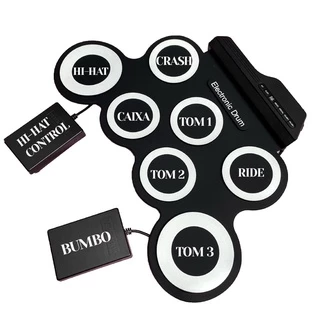 Bateria Eletronica Portatil SDP-300 branca 7 pcs