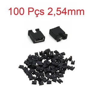 Conector Jumper Sem Aba Preto 2,54mm - 100 Unidades
