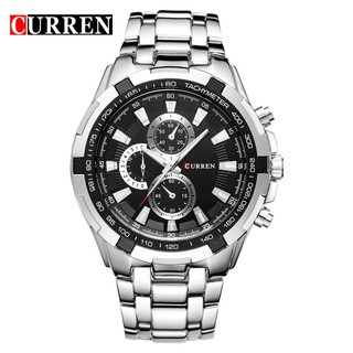 Relógio de Pulso Analógico Curren Masculino Quartzo Casual Esportivo Aço Original 8023