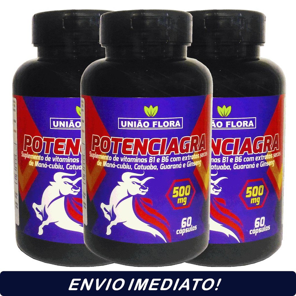 Kit 3 Suplemento Potenciagra Original Disposição E Energia Para Homens ...