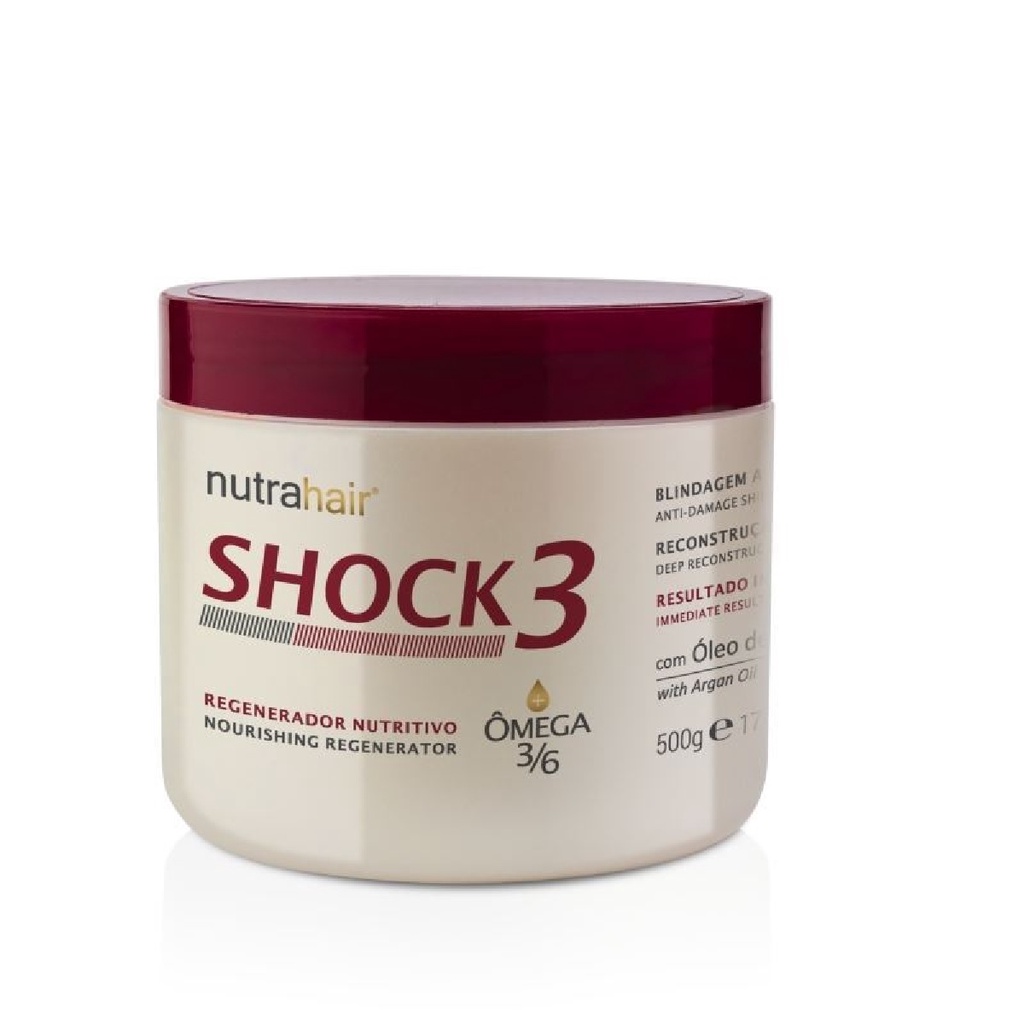 NutraHair Shock3 Regenerador Nutritivo Omega 500g Shopee Brasil