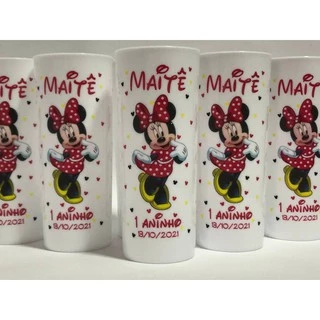Copos Long Drinks Personalizados "Minnie Vermelha" 350ml - Kit 30 unid.