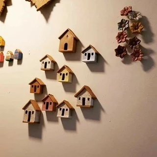 Casinha decorativa de cerâmica para parede. MONTE SEU KIT. VALOR UNITÁRIO.