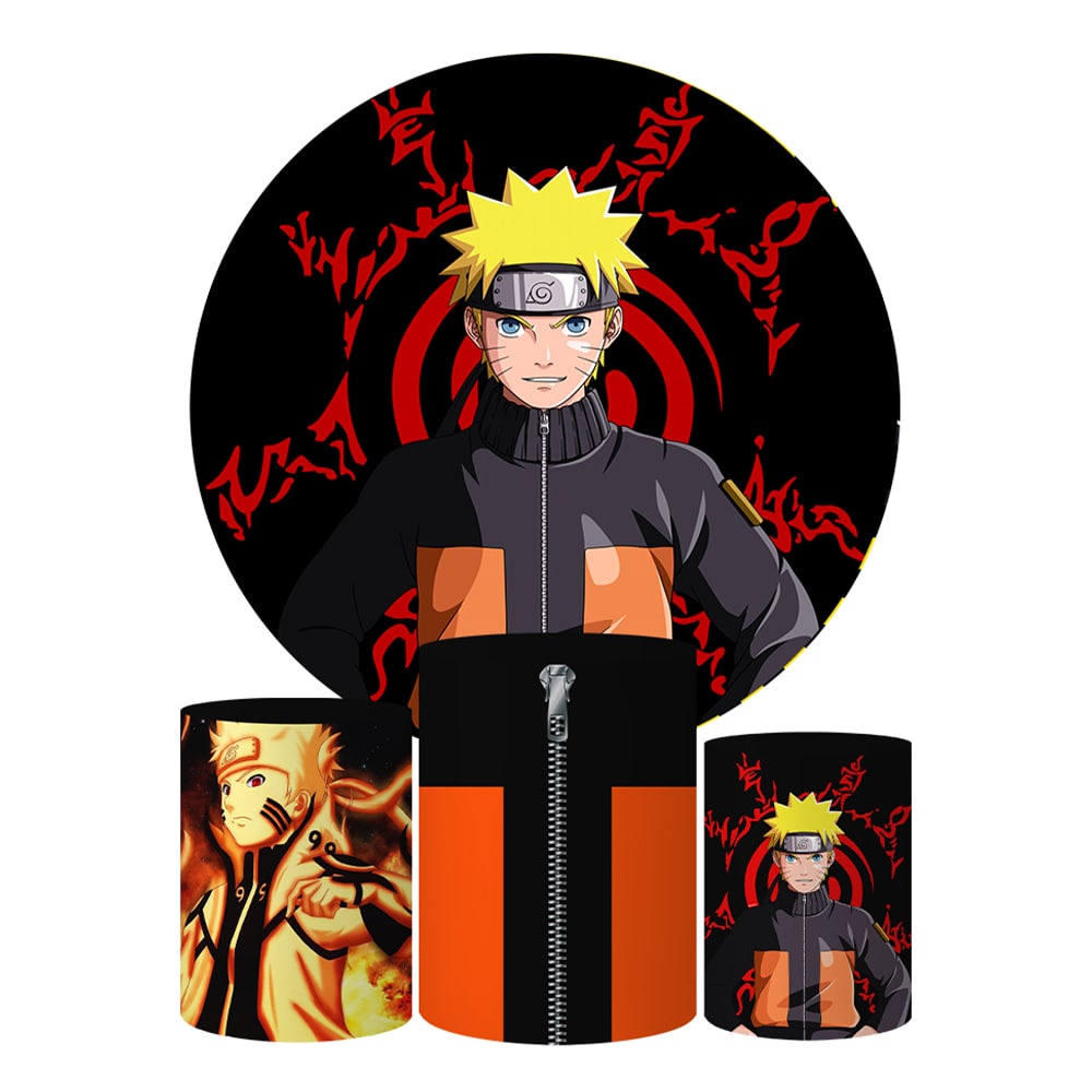 Capas Cilindro E Painel Redondo Naruto Boruto Veste Facil