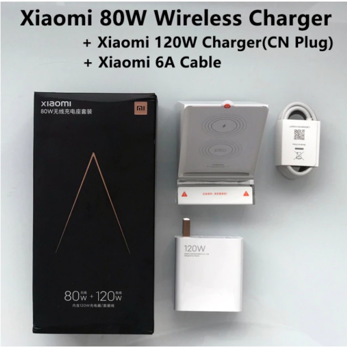 Carregador Wireless Xiaomi 80w + Fonte 120w na Caixa