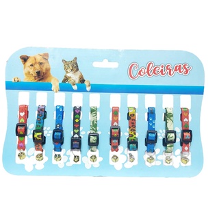 CARTELA - COLEIRAS DE SILICONE C/ GUIZO PARA GATOS - DISPLAY C/ 10