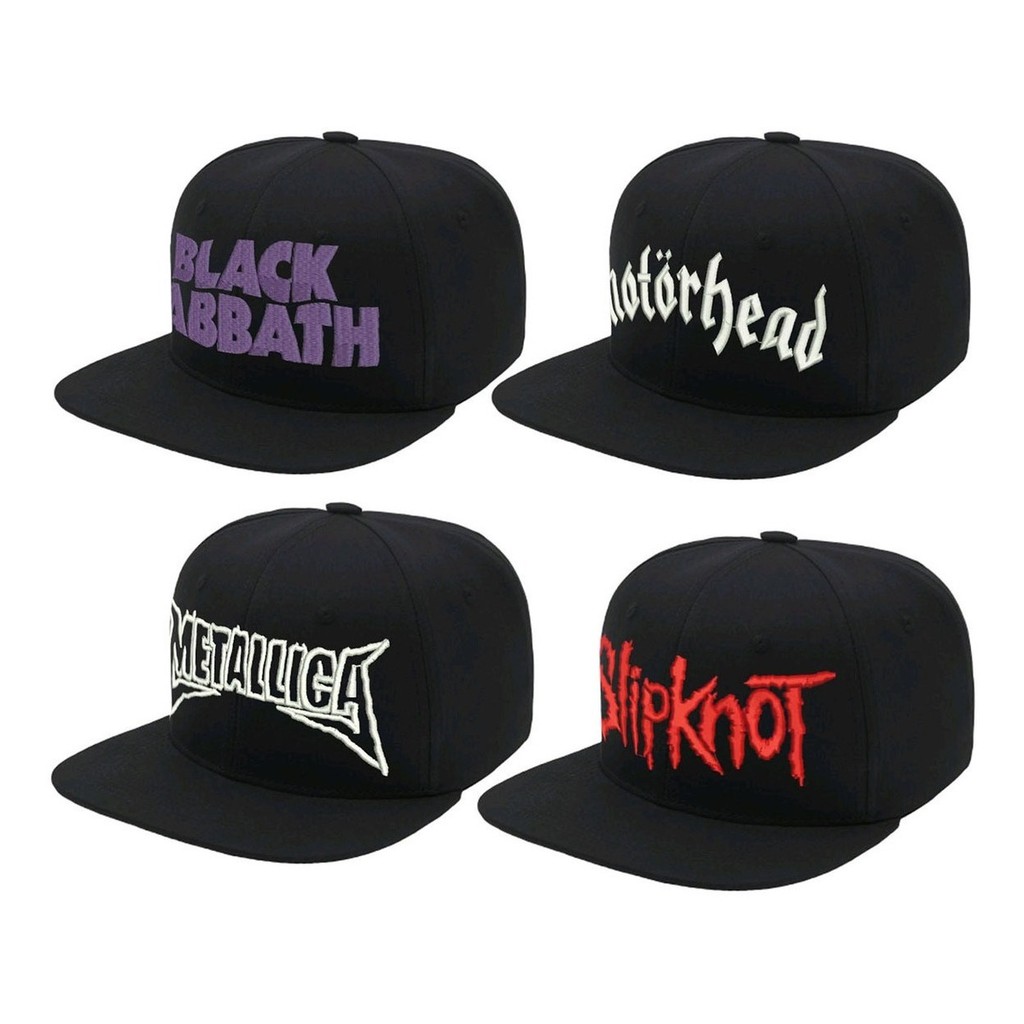 Boné Aba Reta Snapback Bordado Bandas Rock Thrash Metal