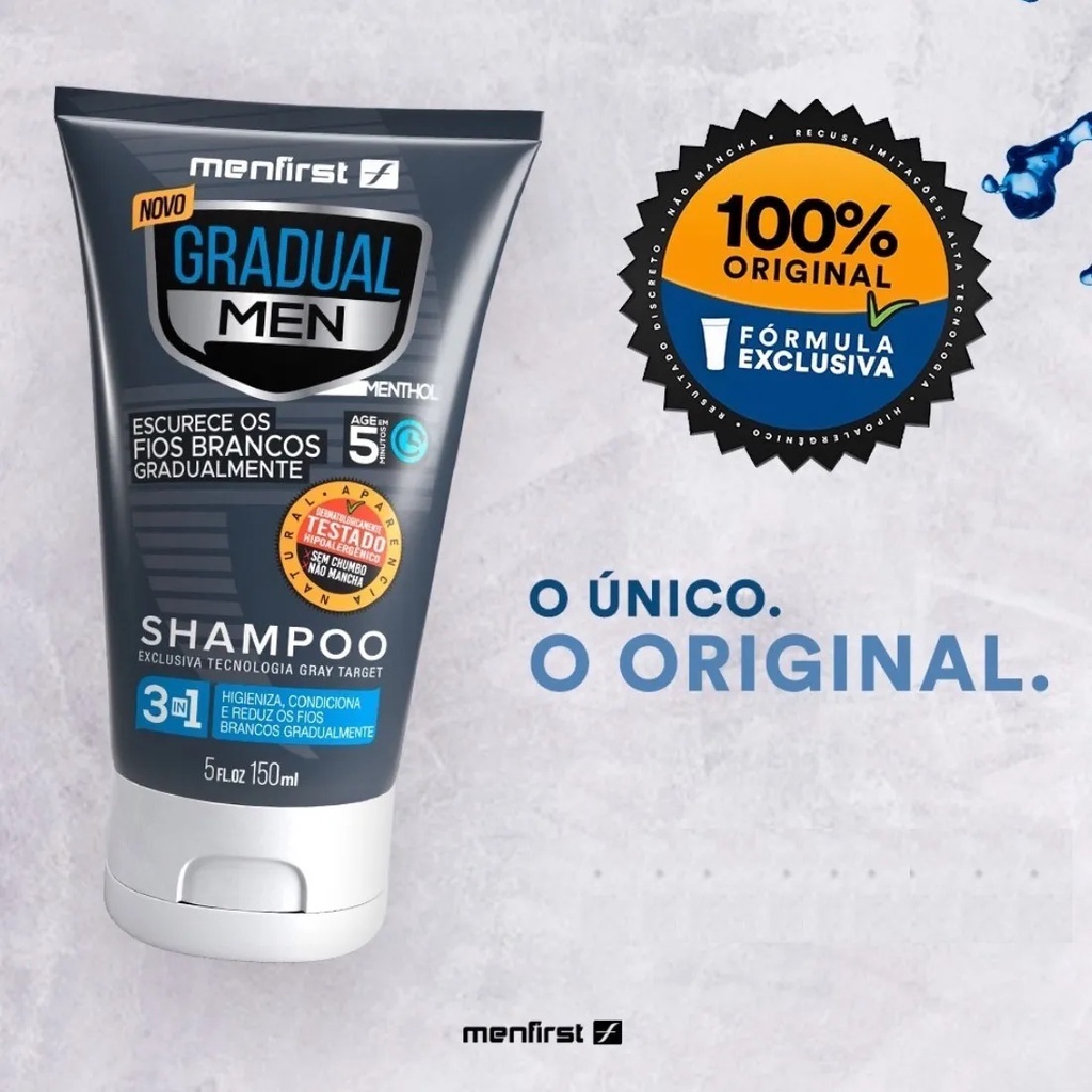 Cabelos Grisalhos Shampoo Gradual Active Color Disfarça os Fios