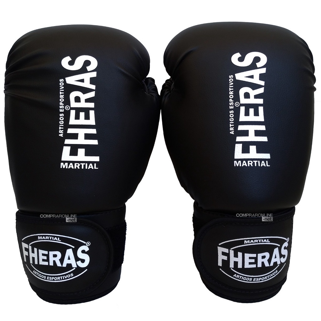 Luva de Boxe Tradicional Sintetico´14 Onças Preto | Shopee Brasil