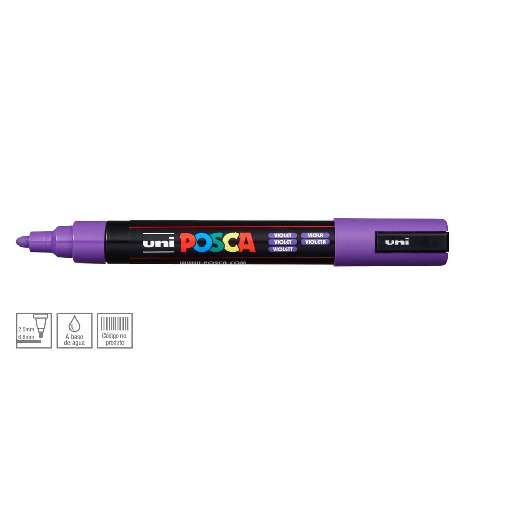 Caneta Posca Pc-5m Violeta Ponta Extra Media 2,5mm | Shopee Brasil