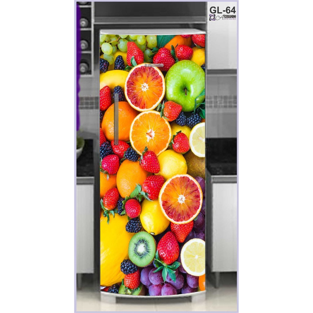 Adesivo Envelopa Geladeira Inteira Frutas Tropicais Saudavel | Shopee ...
