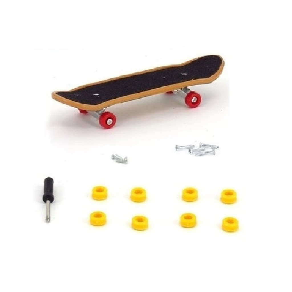 Skate De Dedo Fingerboard C/ Rodinhas Extra Chave Parafusos
