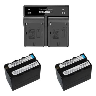 kit 2x Baterias F970 para Led + Carregador Duplo