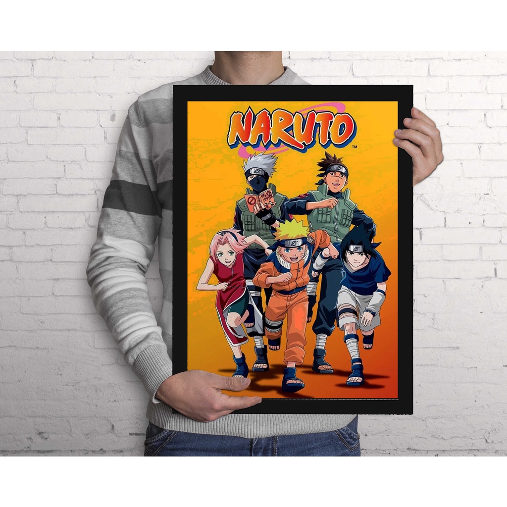 Naruto Shippuden Quadro A3 - com Acrílico Na Frente (Tamanho 45.5