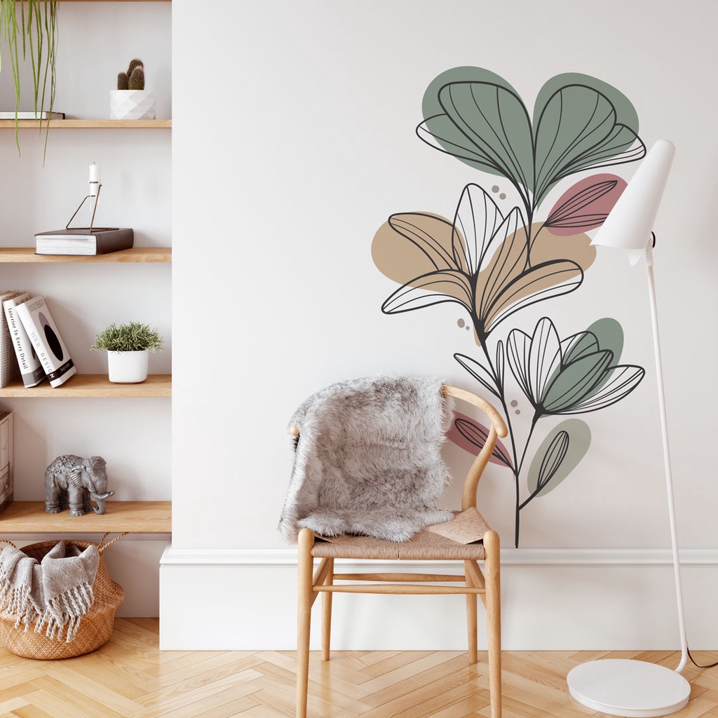 Adesivo de Parede Floral Boho - Adesivos Decorativos Para Decoração de ...